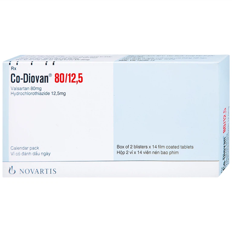 Co-diovan 80mg/12.5mg Novartis (H/28v) – Kết hợp tối ưu Valsartan & Hydrochlorothiazide kiểm soát huyết áp