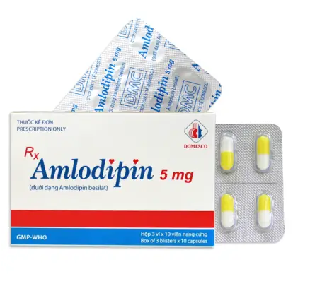 Amlodipin 5mg hộp 3 vỉ x 10 viên nang Domesco