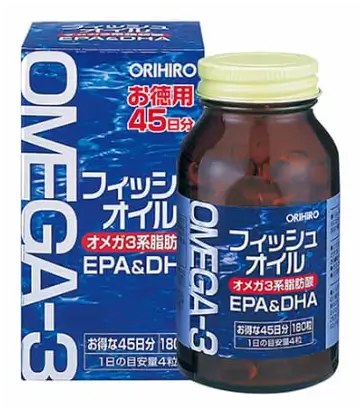 Viên Uống bổ sung Omega 3 Orihiro 180 viên hỗ trợ tăng cường trí nhớ