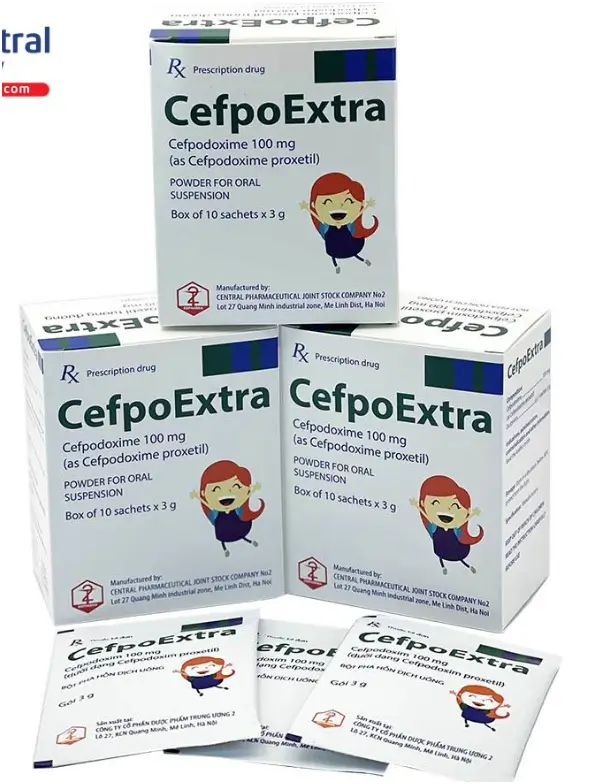 CefpoExtra 100 mg Sản xuất bởi công ty CPDP Trưng ương 2-DOPHARMA