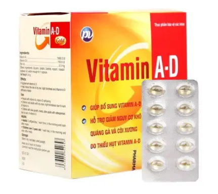 Viên uống Vitamin A-D Gold PV hỗ trợ giảm khô mắt (Hộp 100 viên)