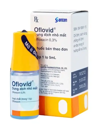 Thuốc nhỏ mắt Oflovid Santen điều trị viêm bờ mi, viêm túi lệ, lẹo, viêm kết mạc, viêm sụn mi (5ml)