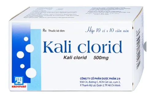 Viên nén Kali Clorid 500mg Nadyphar phòng và điều trị các chứng giảm kali huyết (10 vỉ x 10 viên)