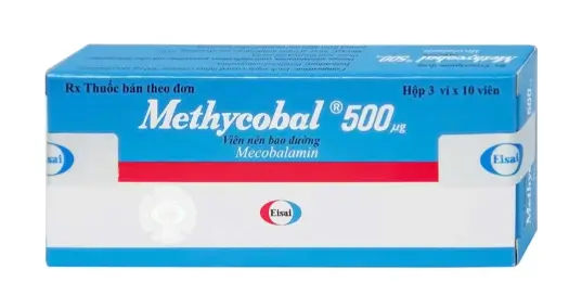 Viên nén Methycobal 500µg Eisai điều trị bệnh lý thần kinh ngoại biên (3 vỉ x 10 viên)