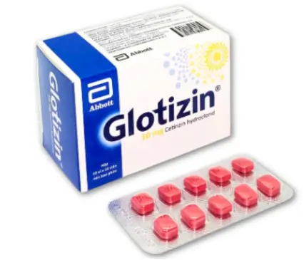 Thuốc Glotizin 10mg trị viêm mũi dị ứng, mề đay (10 vỉ x 10 viên)
