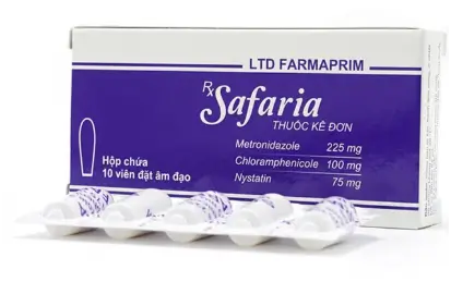 Viên đặt âm đạo Safaria Farmaprim điều trị nhiễm khuẩn hỗn hợp tại âm đạo (2 vỉ x 5 viên)