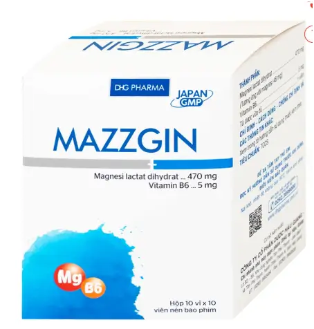 Thuốc Mazzgin DHG Pharma điều trị các trường hợp thiếu magnesi riêng biệt hay kết hợp (10 vỉ x 10 viên)