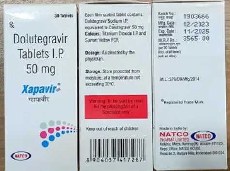 Thuốc Dolutegravir Tablets I.P. 50 mg Xapavir giúp kháng virus HIV