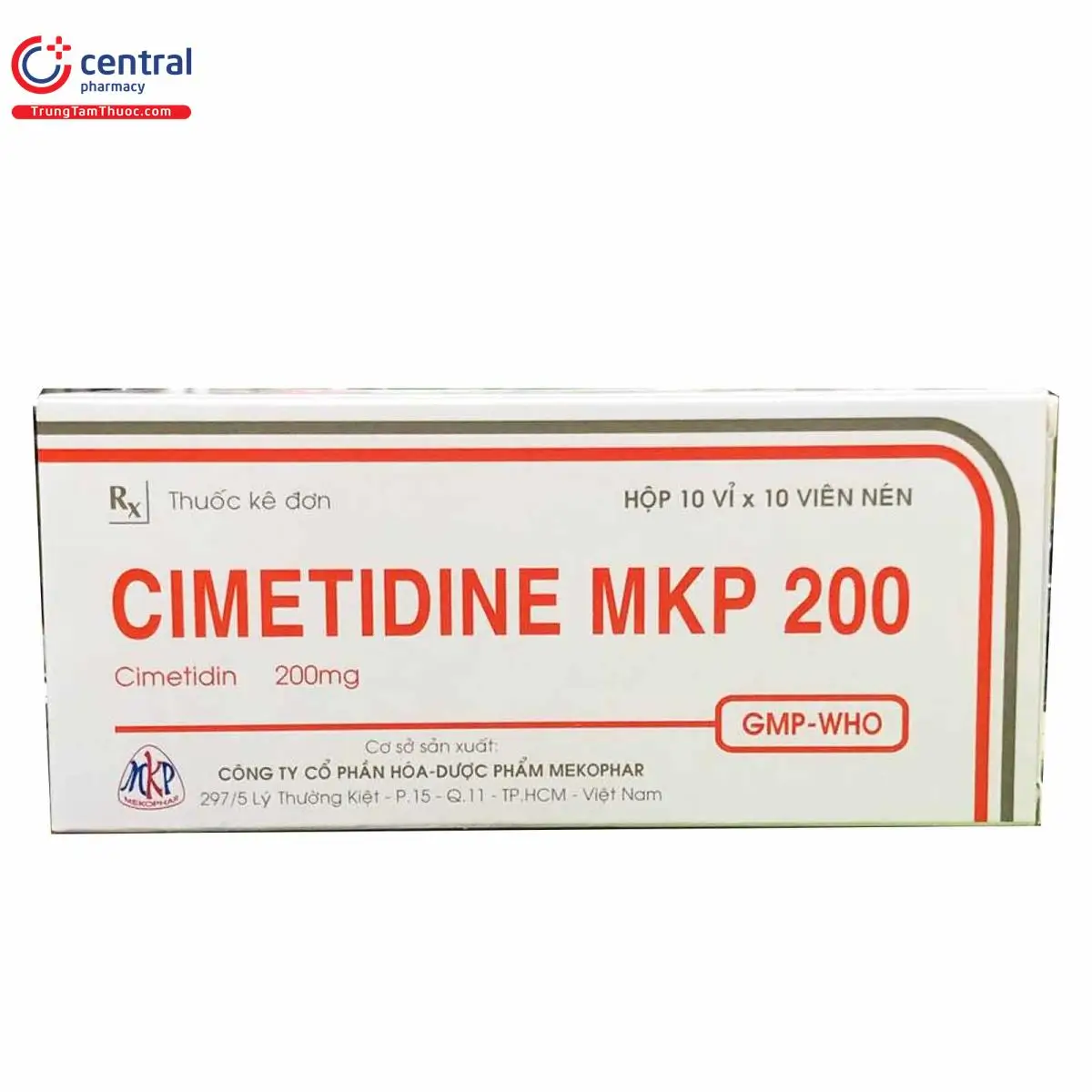 Cimetidin MKP 200mg điều trị loét dạ dày tá tràng, viêm thực quản ăn mòn, trào ngược dạ dày