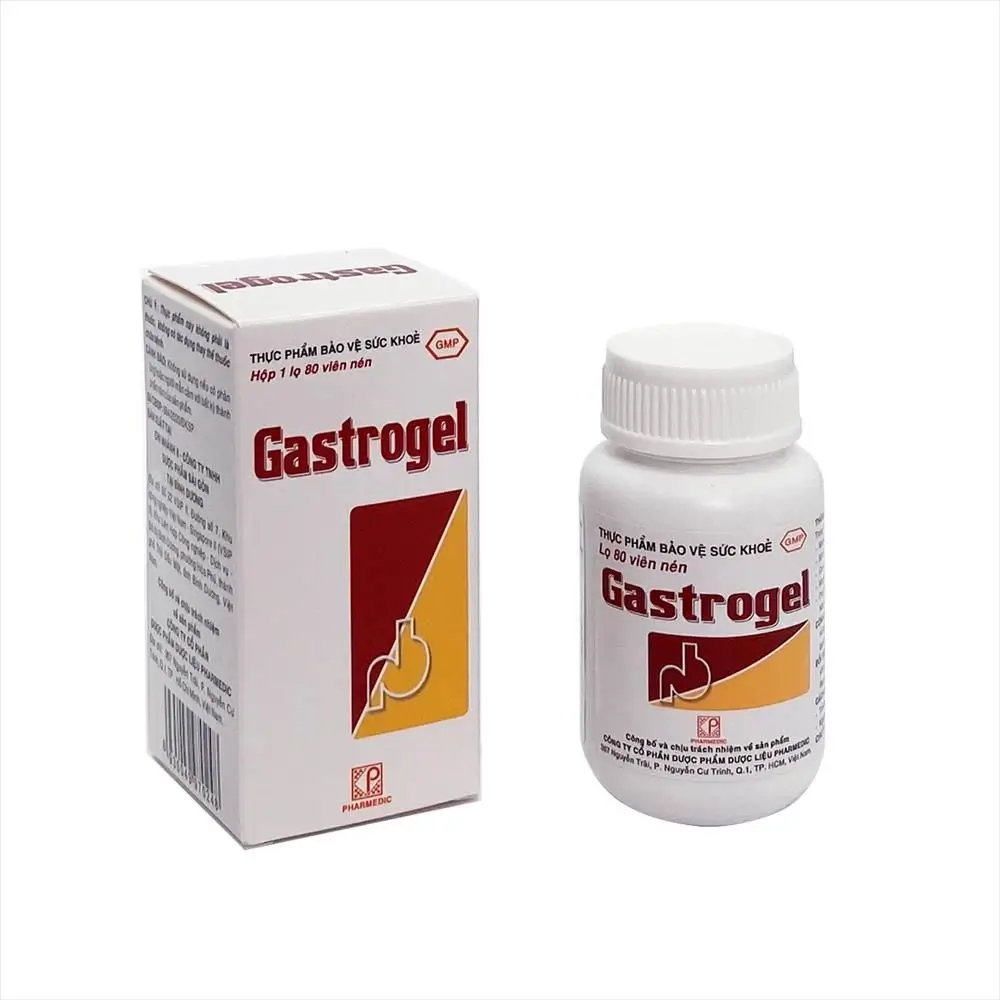 Viên uống giảm viêm loét dạ dày, tá tràng Gastrogel lọ 80 viên nén