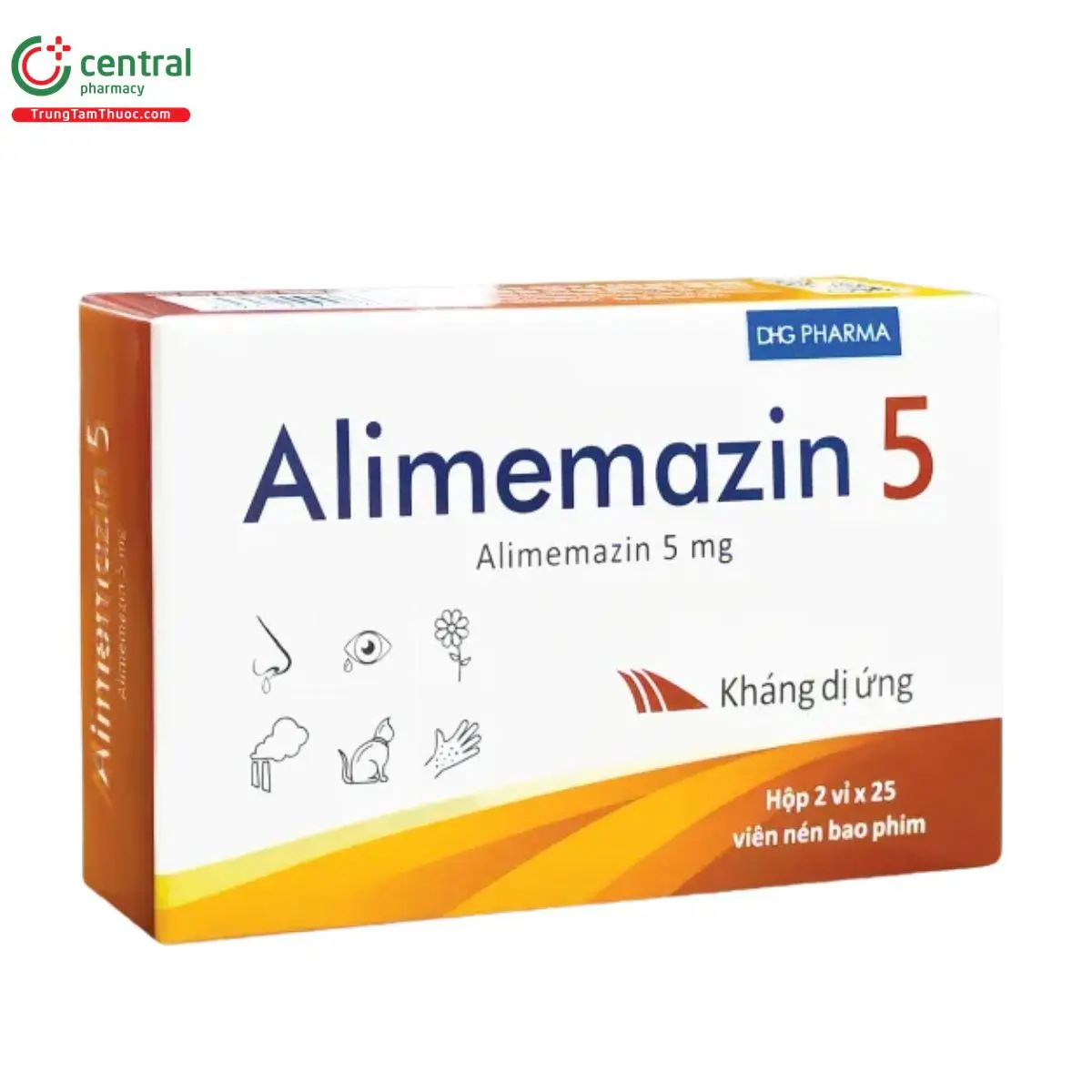 Alimemazin 5mg DHG Điều trị ho và ngứa do nhiều nguyên nhân
