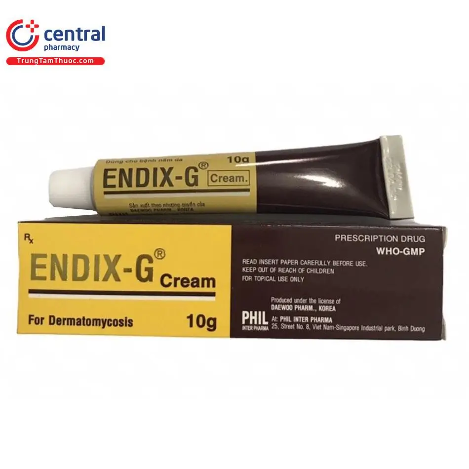 Endix-G Cream 10g điều trị bệnh bệnh viêm da, dị ứng da và nấm da