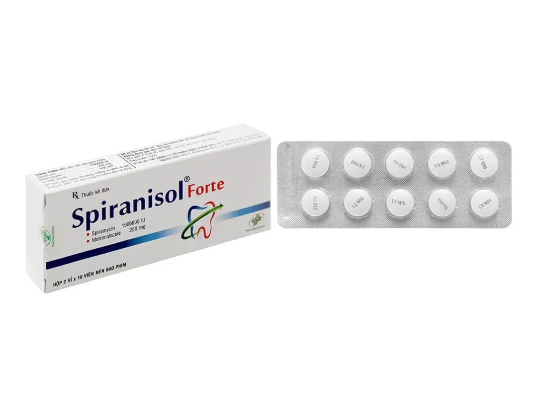 Thuốc Spiranisol Forte trị nhiễm khuẩn (hộp 2 vỉ * 10 viên)