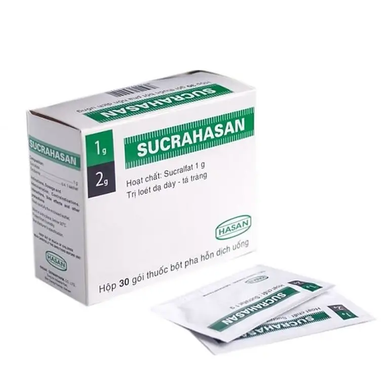 Thuốc bột pha hỗn dịch uống Sucrahasan Hasan điều trị loét dạ dày, tá tràng (30 gói)