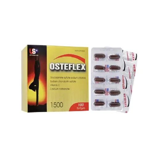 Giúp linh hoạt, giảm thoái hóa khớp Osteflex Capsules Glucosamine 1500mg USP Pharma hộp 10 vie x 10 viên