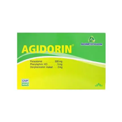 Thuốc Agidorin 500/5/2mg - Hạ sốt, cảm cúm