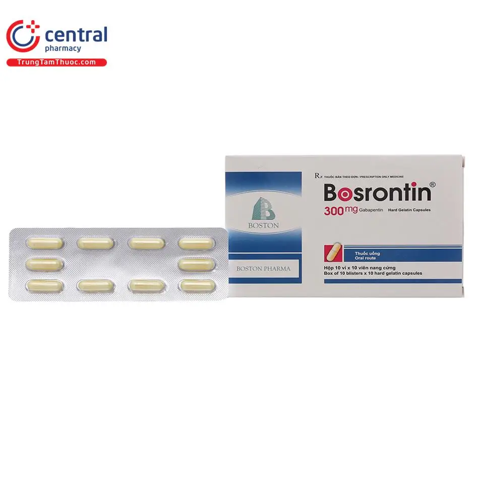 Bosrontin 300mg điều trị đau dây thần kinh ngoại biên, kết hợp với các thuốc khác điều trị động kinh