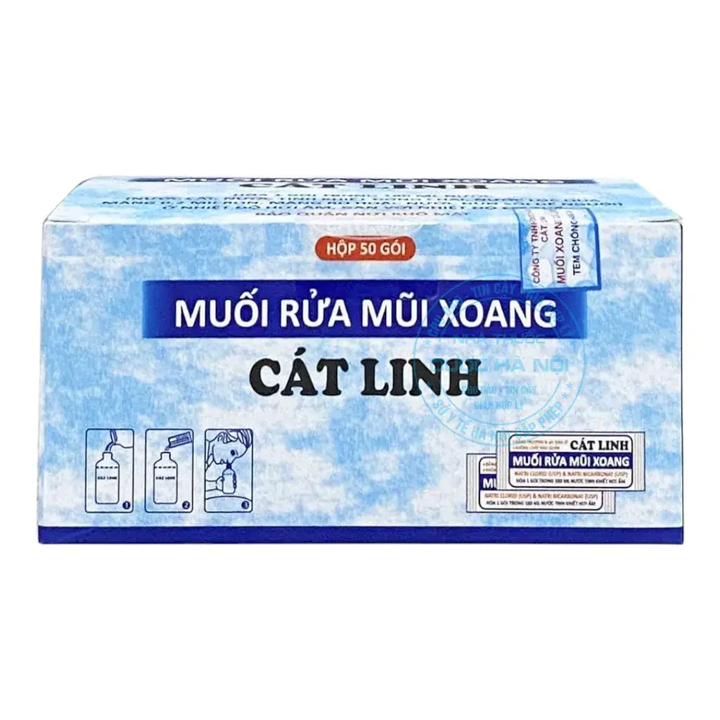 Muối rửa mũi xoang Cát Linh (1 Hộp x 50 Gói)