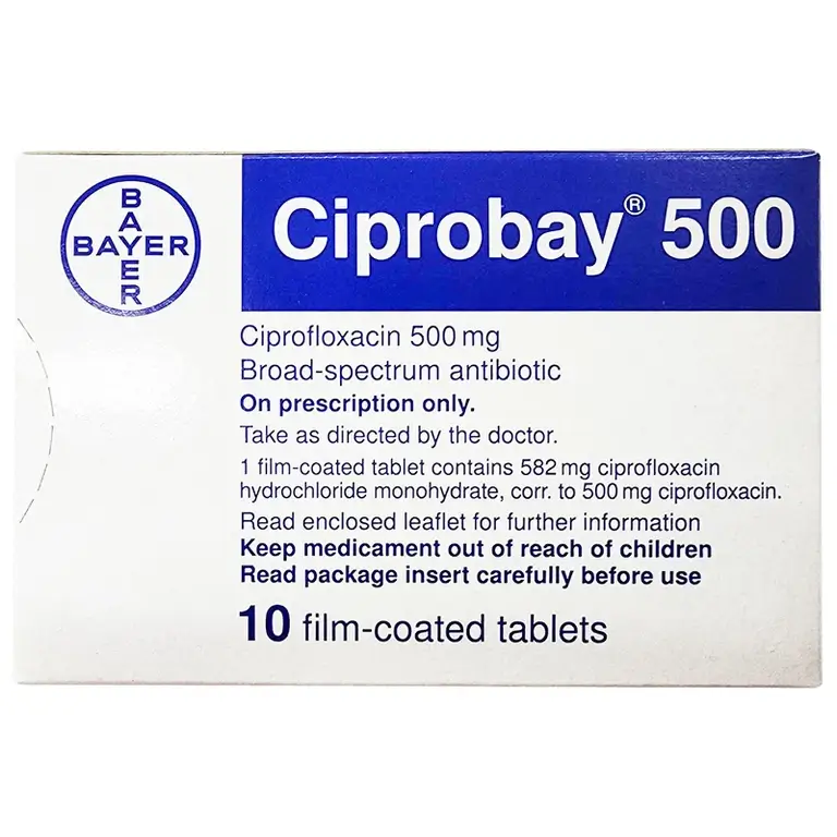 Thuốc Ciprobay 500mg Bayer điều trị nhiễm trùng (1 vỉ x 10 viên)