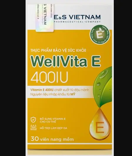 Thực phẩm bảo vệ sức khỏe WellVita E 400IU hỗ trợ làm đẹp da