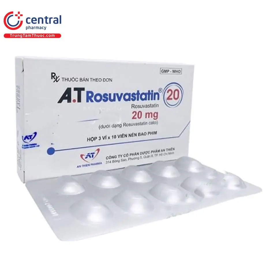 A.T Rosuvastatin 20 điều trị tăng Lipid máu