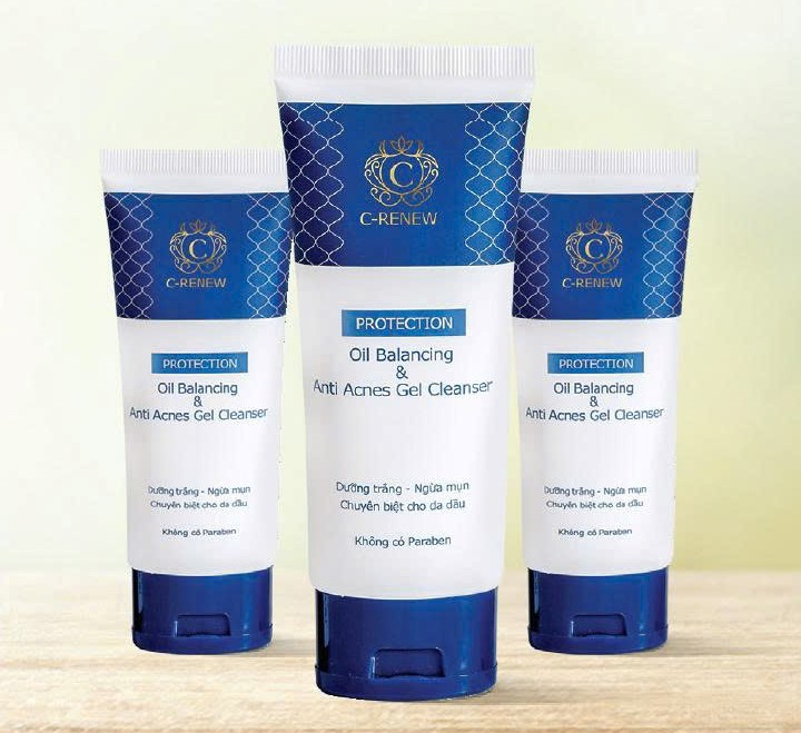 Gel rửa mặt ngừa mụn (da dầu) C - Renew Protection giúp dưỡng trắng sạch sâu