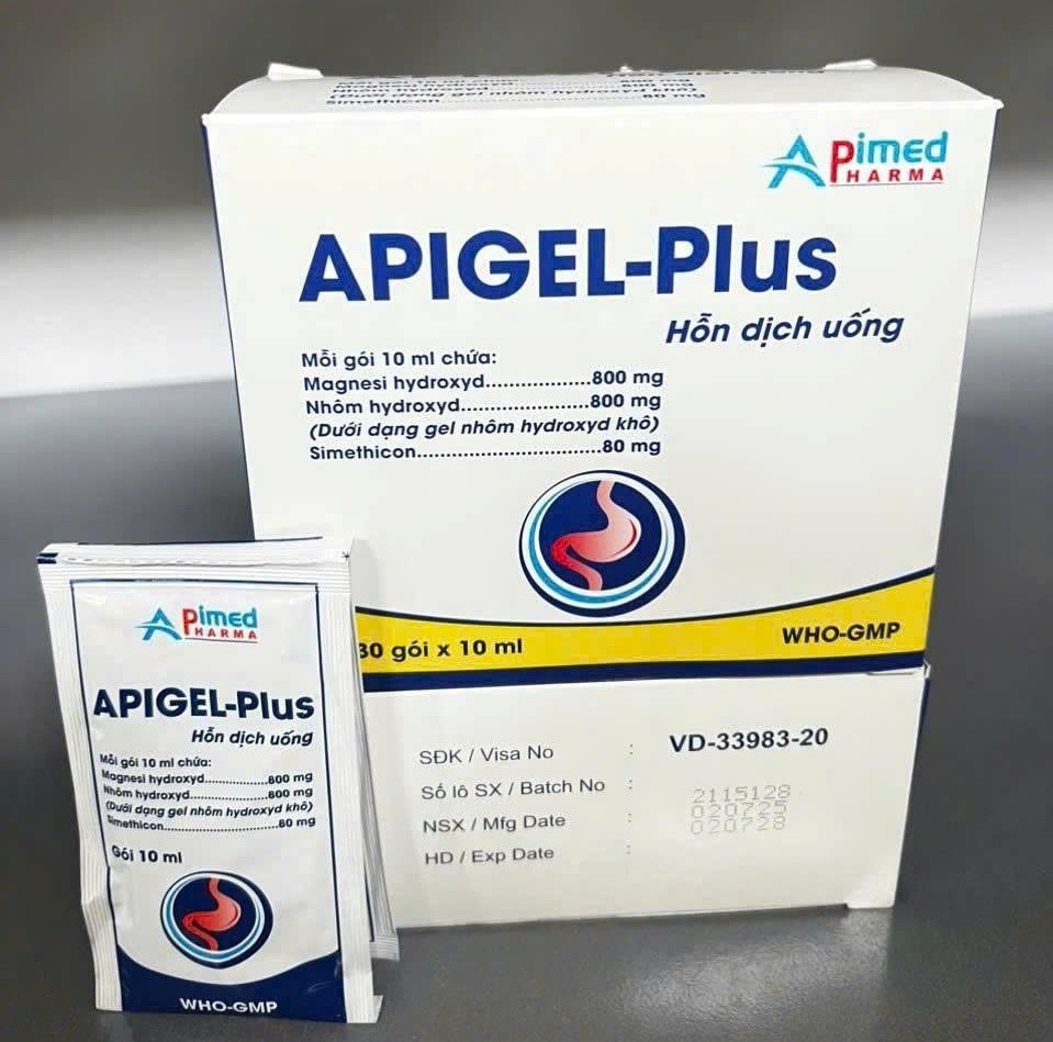 Apigel-Plus giúp giảm nhanh các triệu chứng đau rát dạ dày