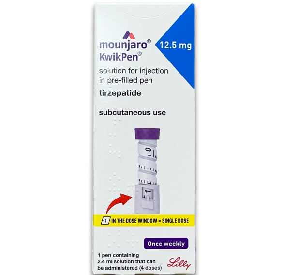 Bút tiêm Mounjaro KwikPen Tirzepatide 12,5mg/0,6ml điều trị bệnh tiểu đường loại 2 và hỗ trợ giảm cân