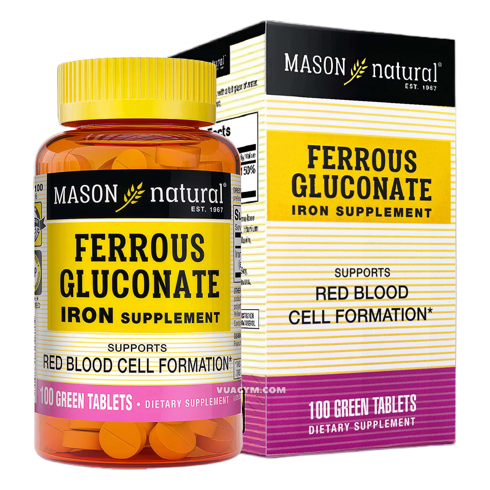Mason Natural Ferrous Gluconate bổ sung sắt hữu cơ dễ hấp thu