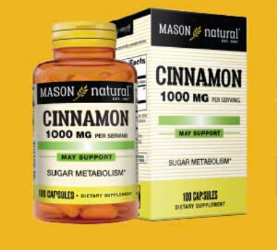 Mason Natural Cinnamon 1000mg giúp hỗ trợ ổn định đường huyết