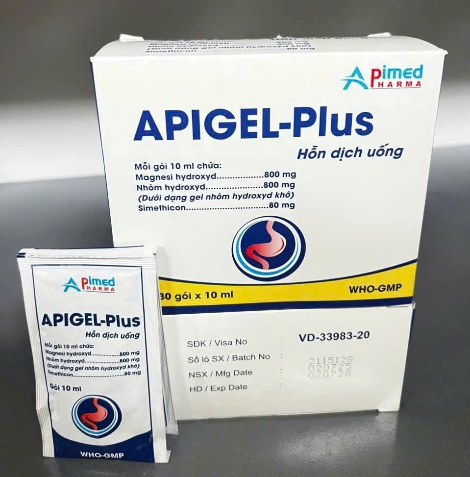Apigel-Plus giảm nhanh các triệu chứng khó chịu do tăng acid dạ dày