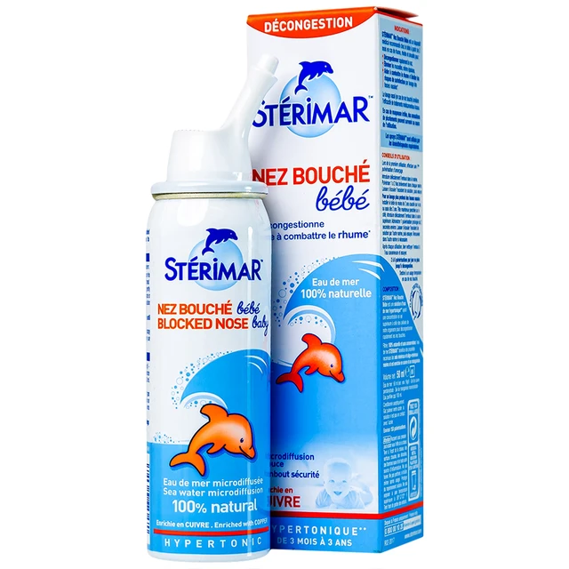 Xịt mũi Sterimar Blocked Nose Baby hỗ trợ giảm viêm mũi, nghẹt mũi cho trẻ từ 3 tháng đến 3 tuổi
