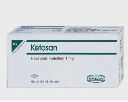 Viên nén Ketosan 1mg trị dị ứng, phòng ngừa hen (3 vỉ x 10 viên)