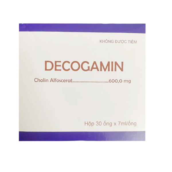 Decogamin 600mg cải thiện trí nhớ, phục hồi sau chấn thương (Hộp 30 ống x 7ml)