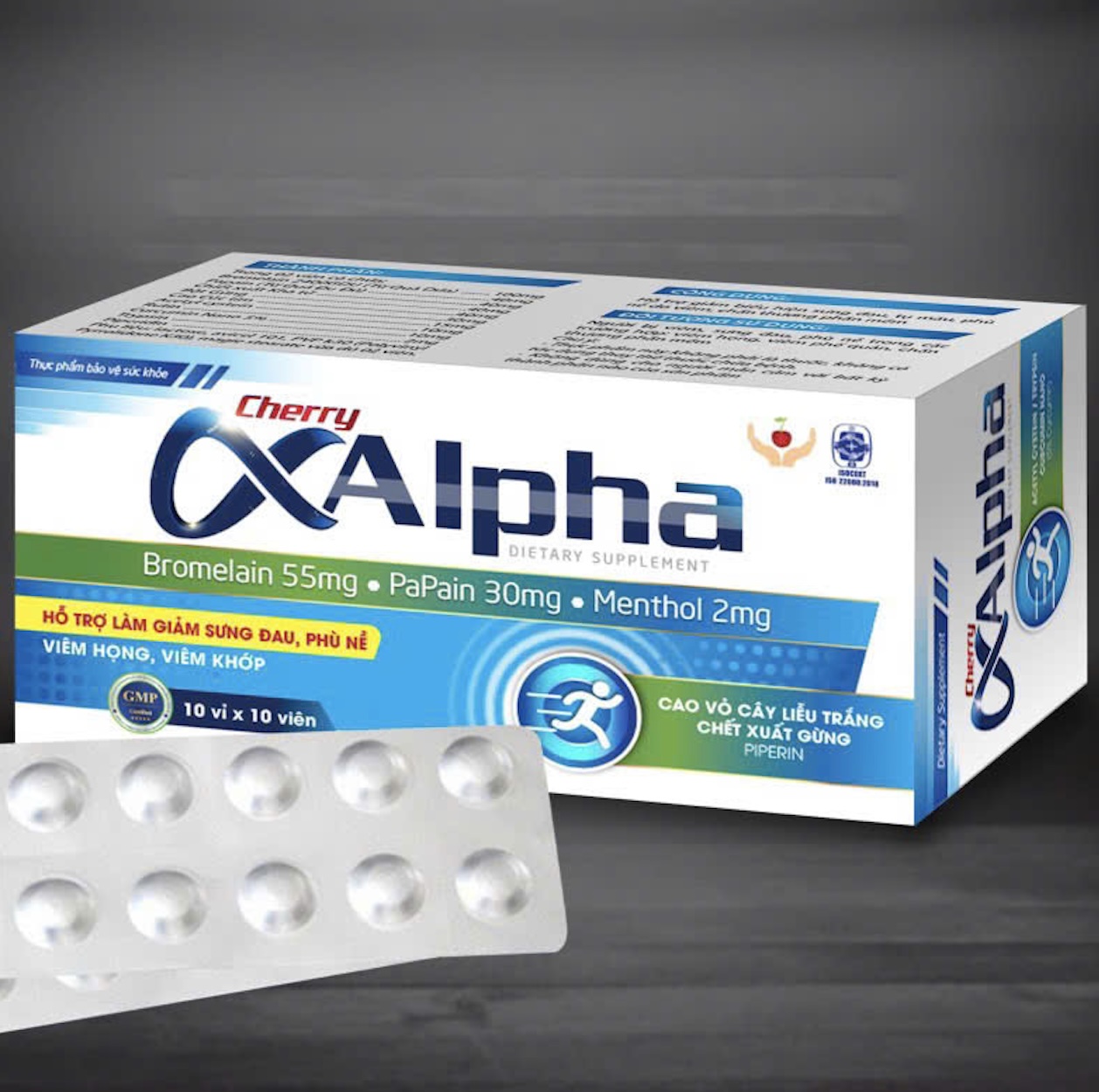 Cherry Alpha hỗ trợ giảm các tình trạng viêm sưng