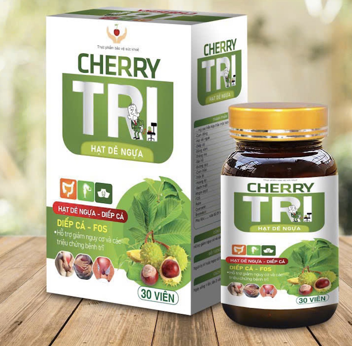 Cherry TRI giảm triệu chứng bệnh trĩ