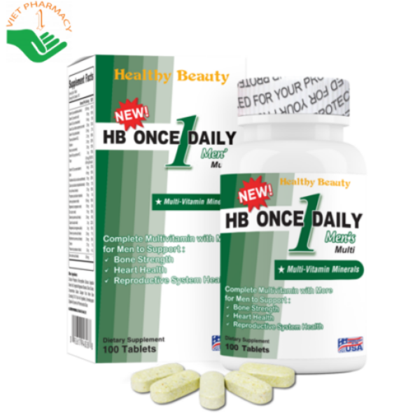 Healthy Beauty HB Once Daily Men’s Multi hỗ trợ tăng cường sức khỏe nam giới (100 viên)