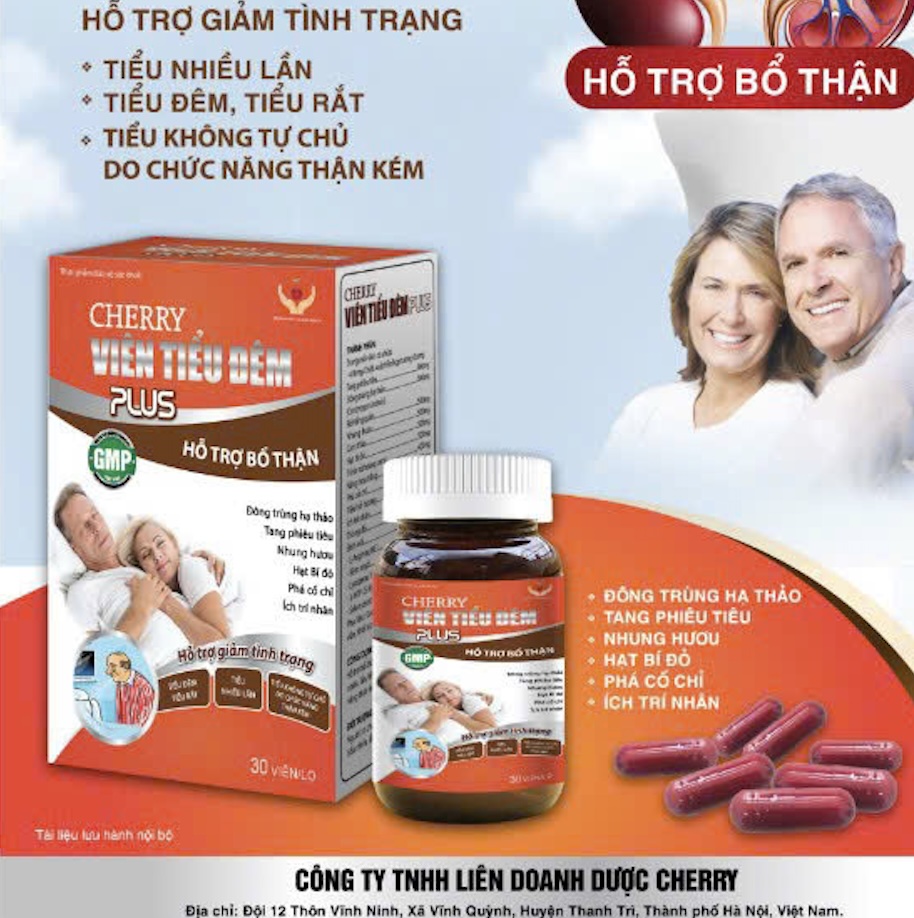 Cherry Viên Tiểu Đêm Plus hỗ trợ chức năng thận