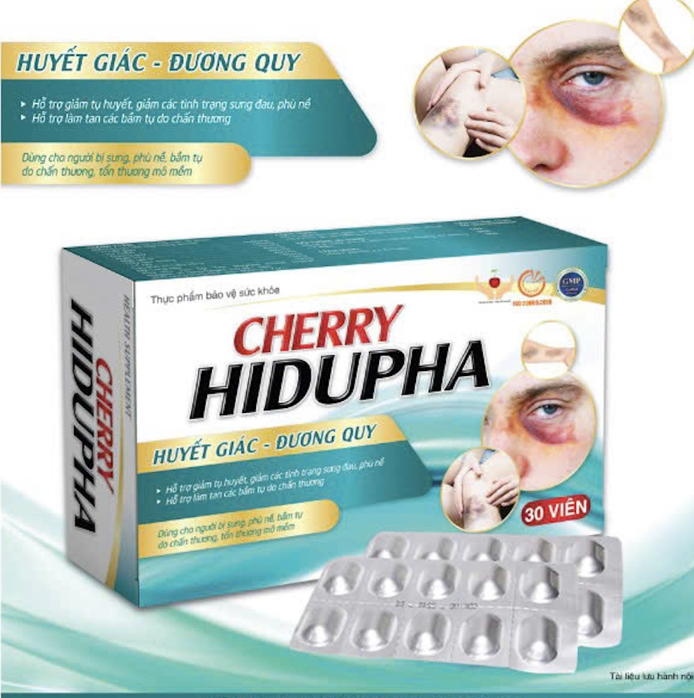 Cherry Hidupha hỗ trợ làm tan các bầm tụ do chấn thương