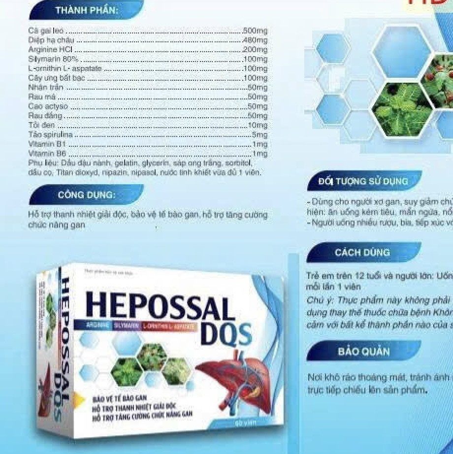HEPOSSAL DQS tăng cường chức năng gan