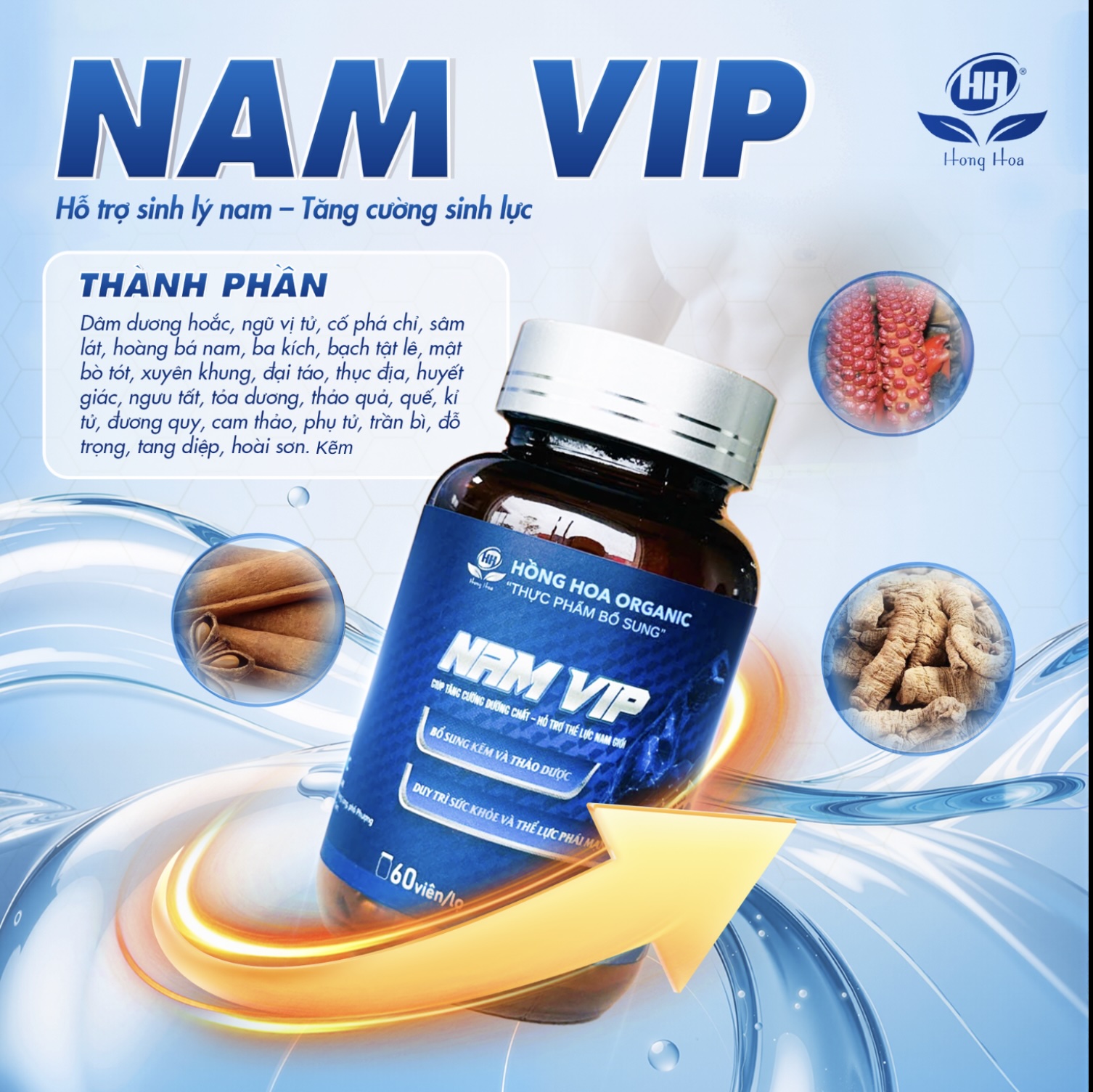Nam VIP – Hồng Hoa Organic – Hỗ trợ thể lực nam giới