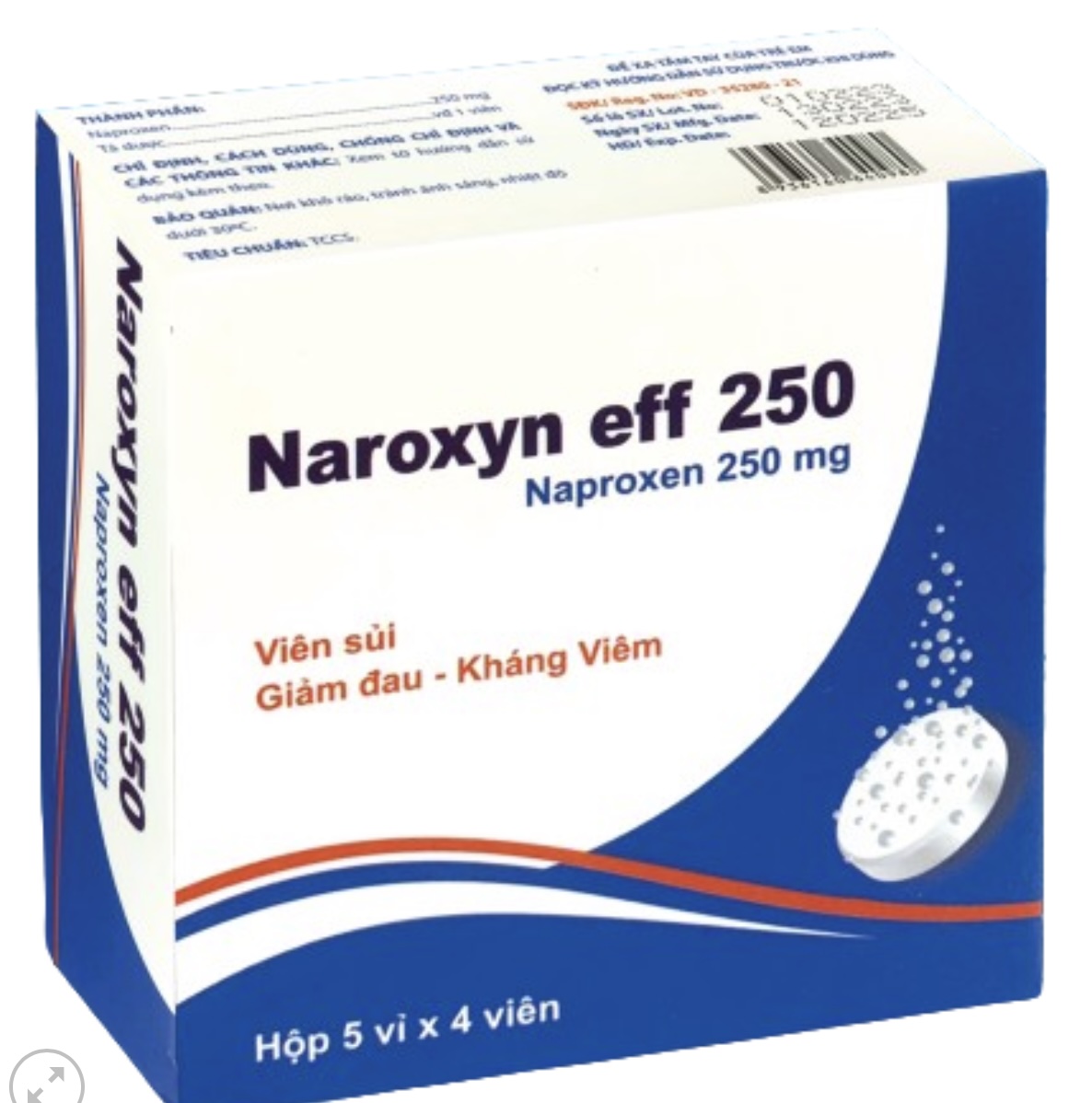 Naroxyn Eff 250 viên sủi giảm đau