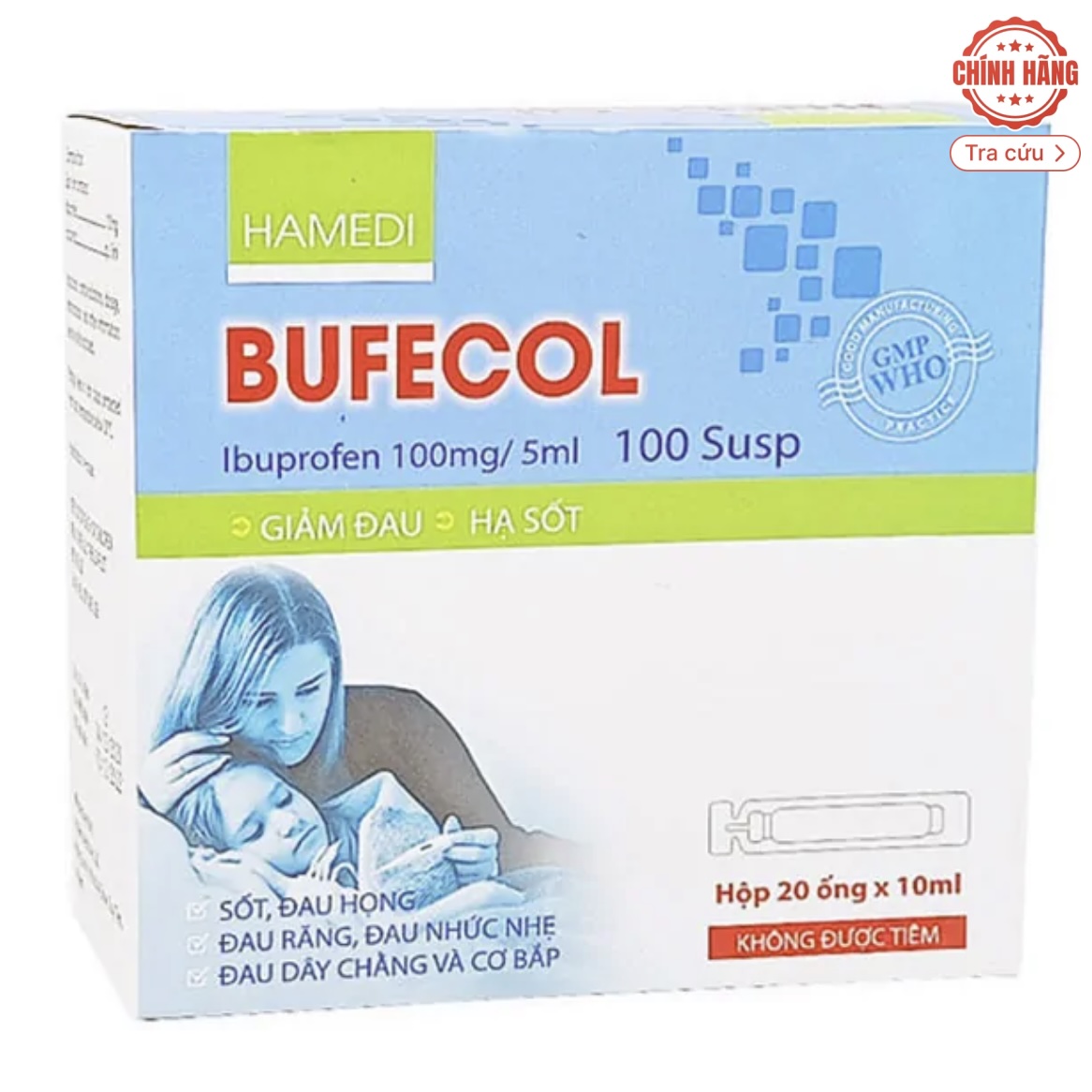 Thuốc Bufecol 100 Susp có tác dụng điều trị hạ sốt do cảm lạnh