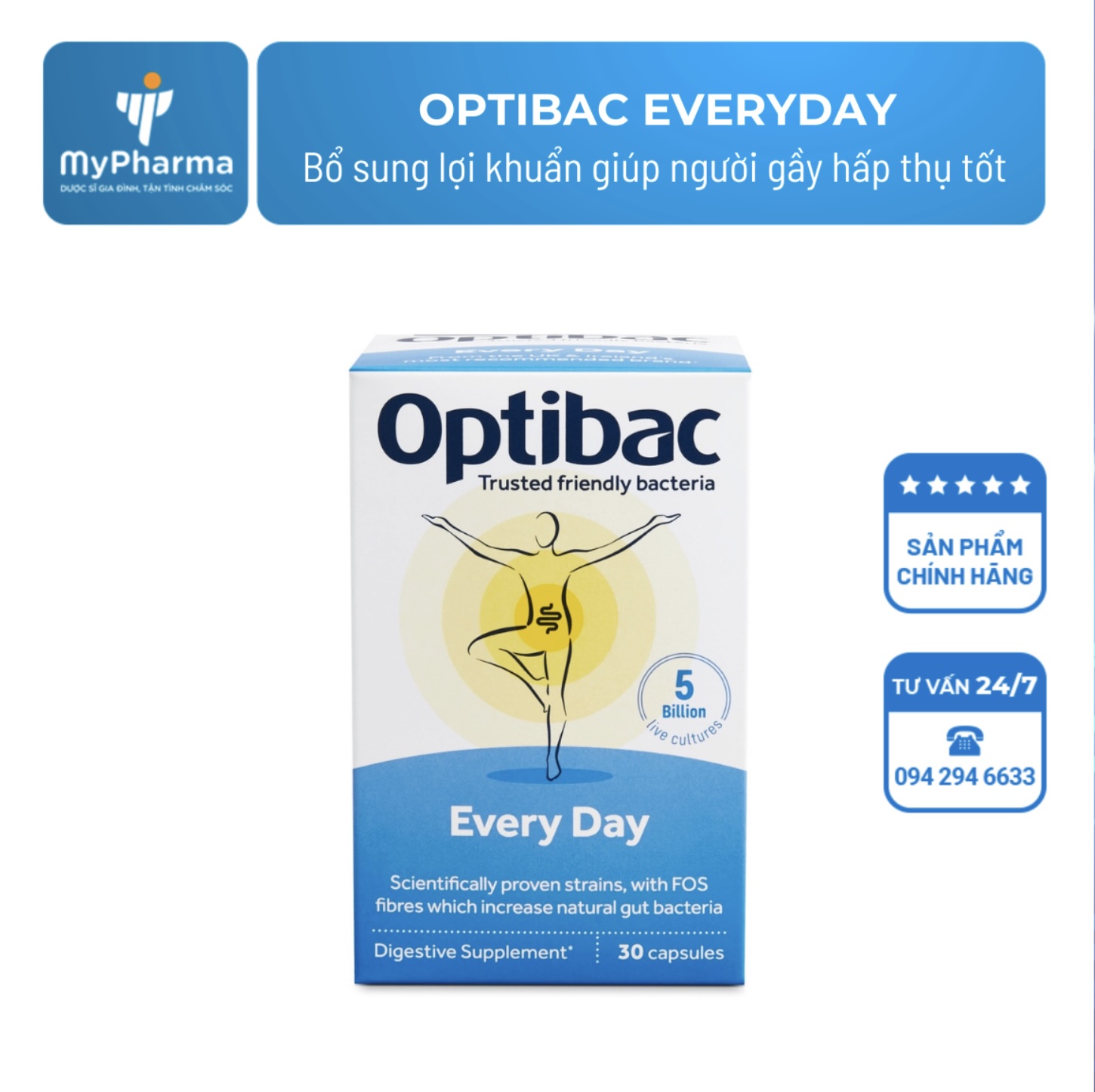 Optibac Everyday – Bổ sung lợi khuẩn giúp người gầy hấp thụ tốt