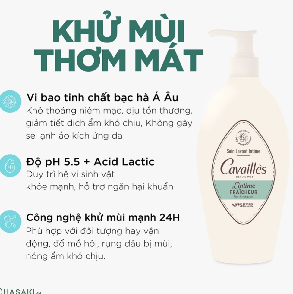 Dung Dịch Vệ Sinh Phụ Nữ Cavailles Khử Mùi Thơm Mát 250ml