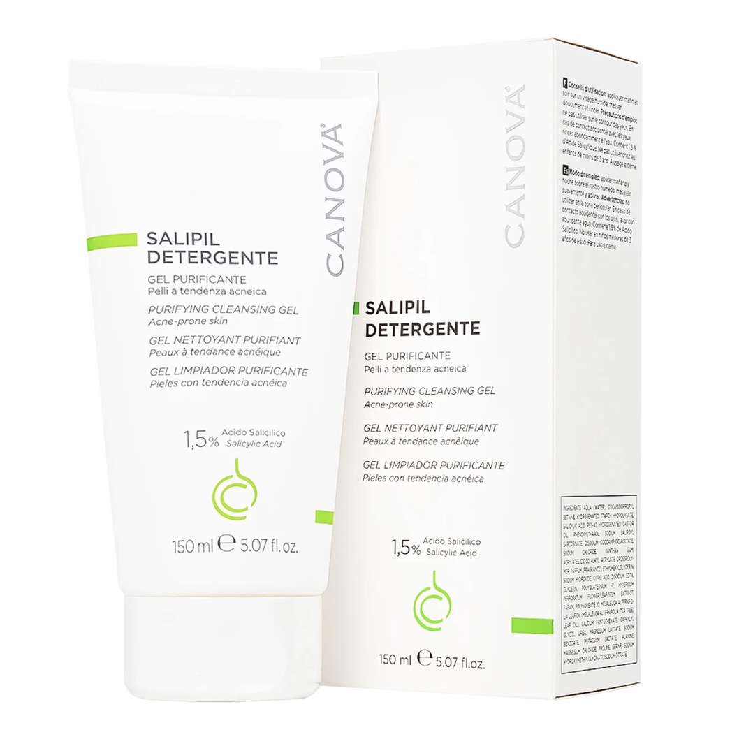 Gel rửa mặt ngừa mụn Canova Salipil Detergente Purifying Cleansing Gel Sifarma 150ml
