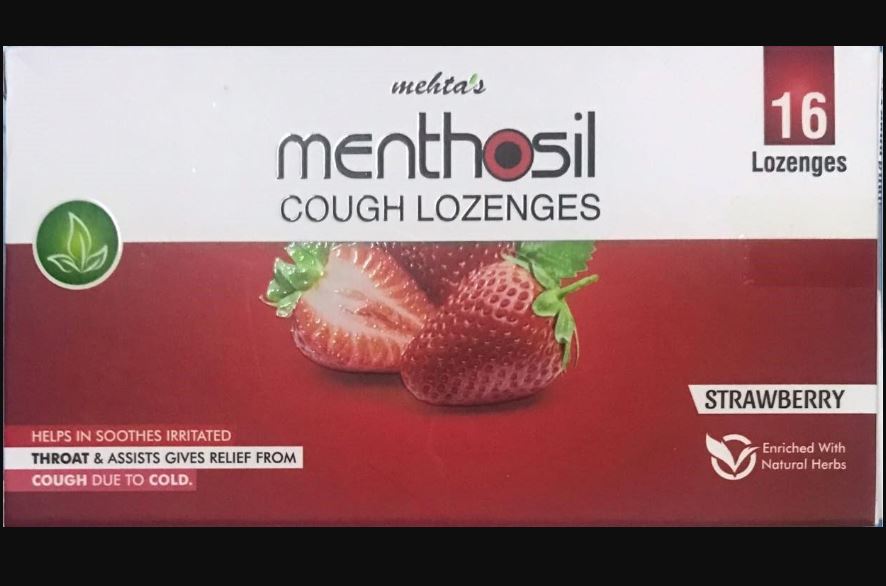 Viên ngậm ho Mehta's Menthosil Cough Lozenges (Strawberry) hộp 2 vỉ x 8 viên
