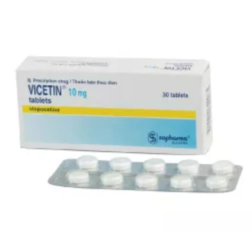 VICETIN 10MG iều trị các dạng khác nhau của rối loạn tuần hoàn máu não