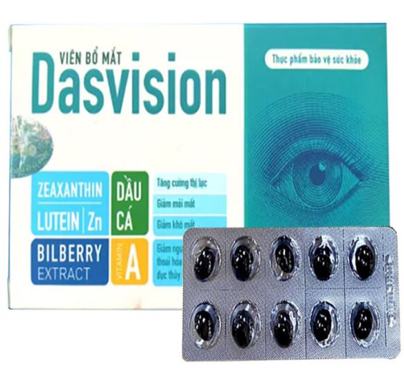 Viên Bổ Mắt Dasvision, hỗ trợ tăng cường thị lực, giảm đục thủy tinh thể