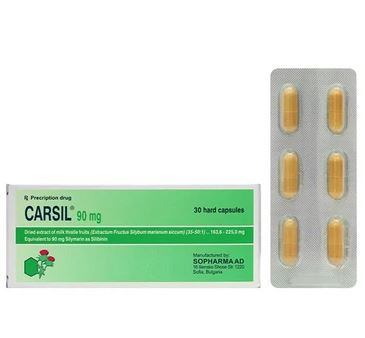 Thuốc Carsil 90mg Sopharma điều trị viêm gan, xơ gan, gan nhiễm mỡ (30 viên)